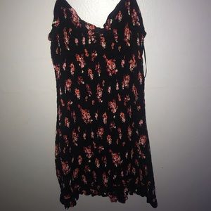 black, floral, body con dress